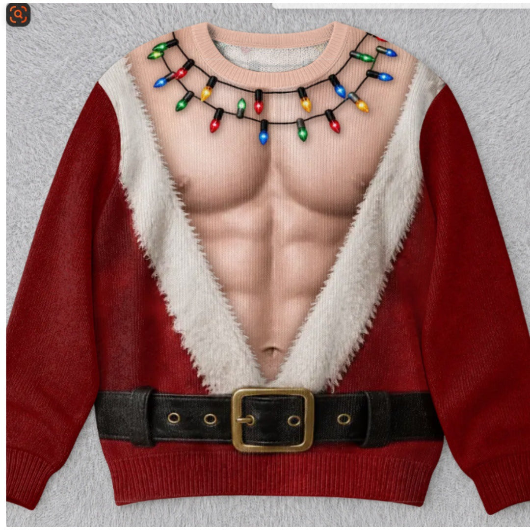 Funny Ugly Christmas Sweater  Festive Holiday Graphic Pullover