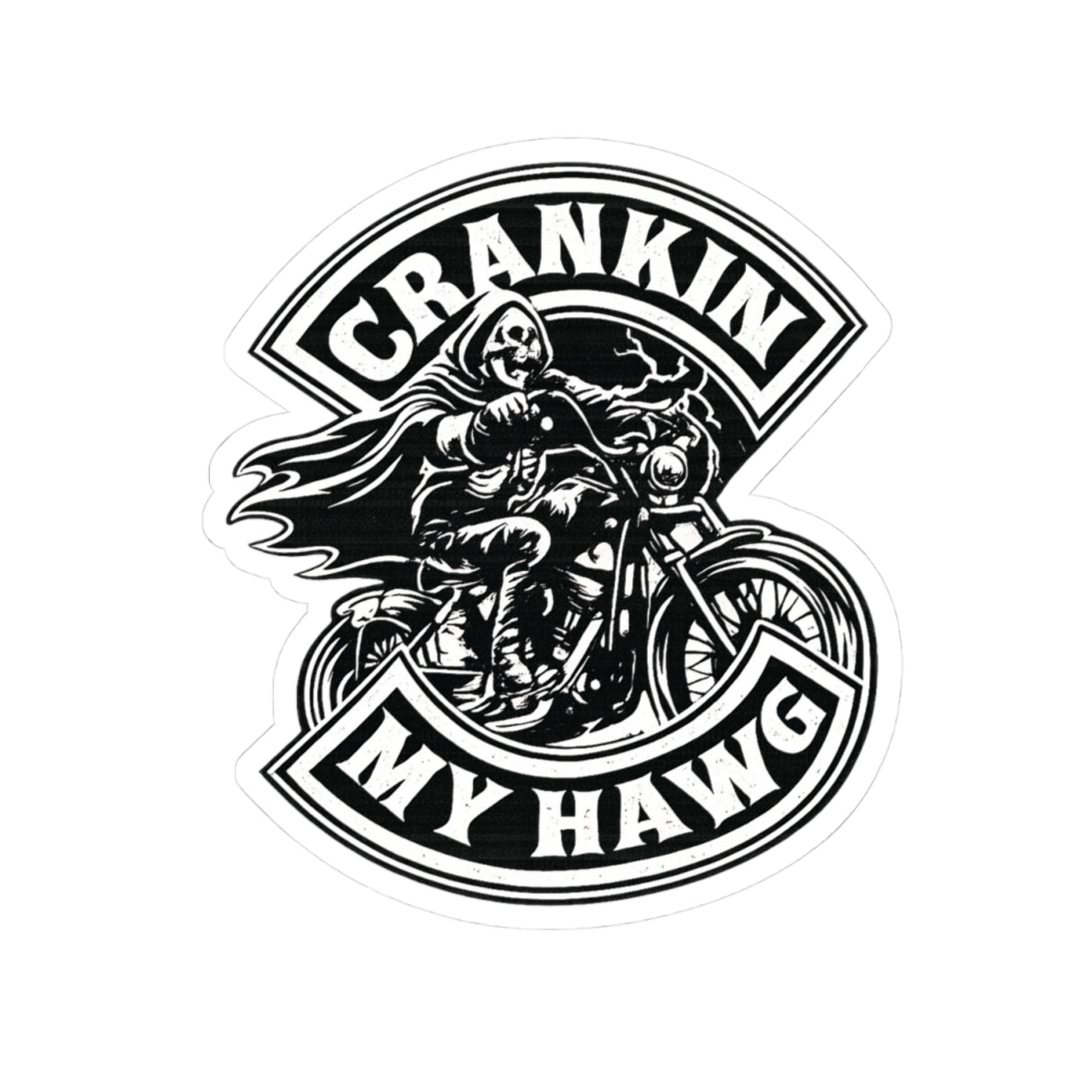 Crankin' My Hawg Motorcycle Sticker