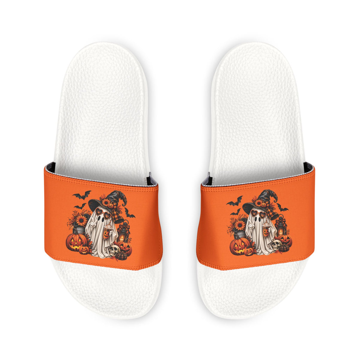 Youth Halloween Ghost Pumpkin Slide Sandals