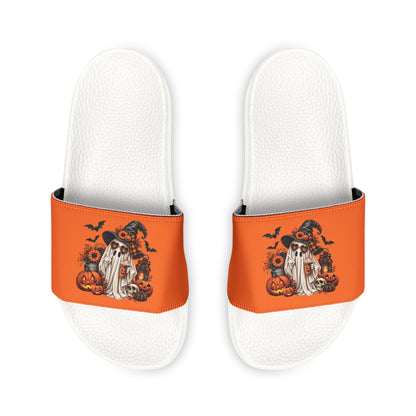 Youth Halloween Ghost Pumpkin Slide Sandals