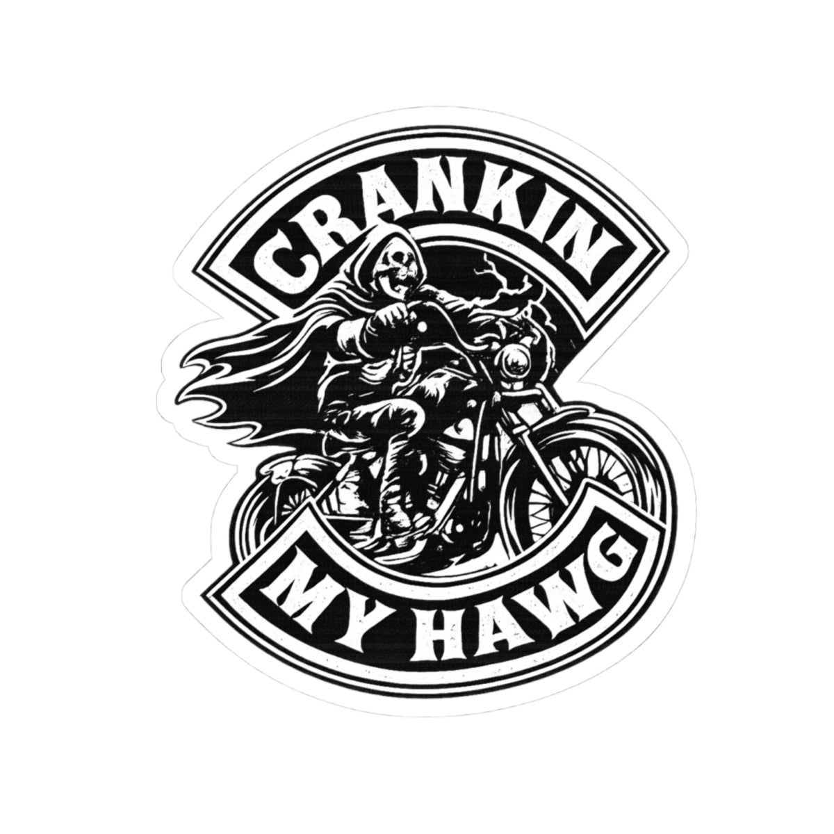 Crankin' My Hawg Motorcycle Sticker