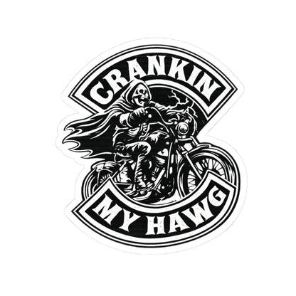 Crankin' My Hawg Motorcycle Sticker