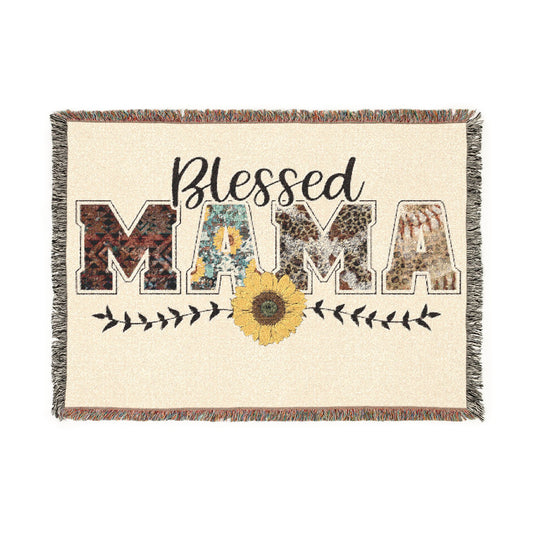 Blessed Mama Woven Blanket