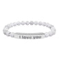 Engraved ‘I Love You’ Natural Stone Stretch Bracelet