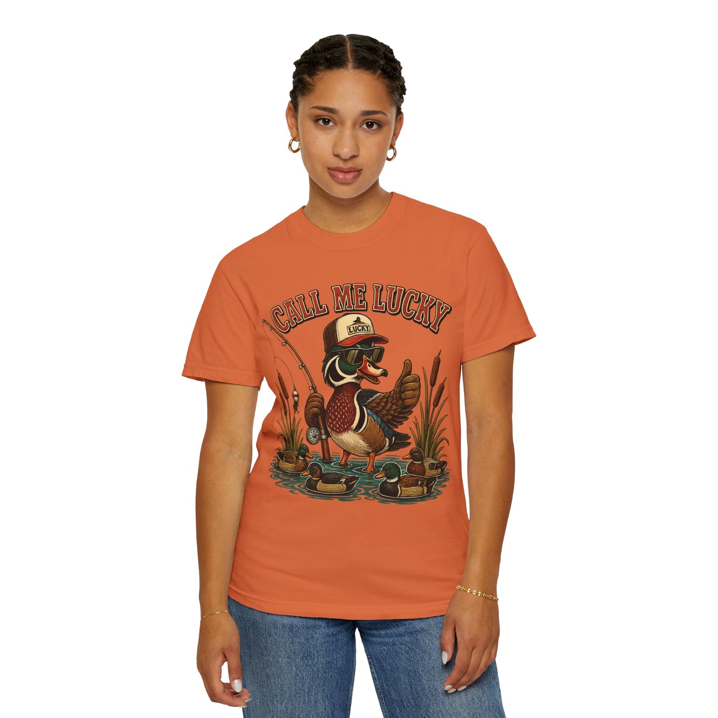 Call Me Lucky Duck Fishing T-Shirt