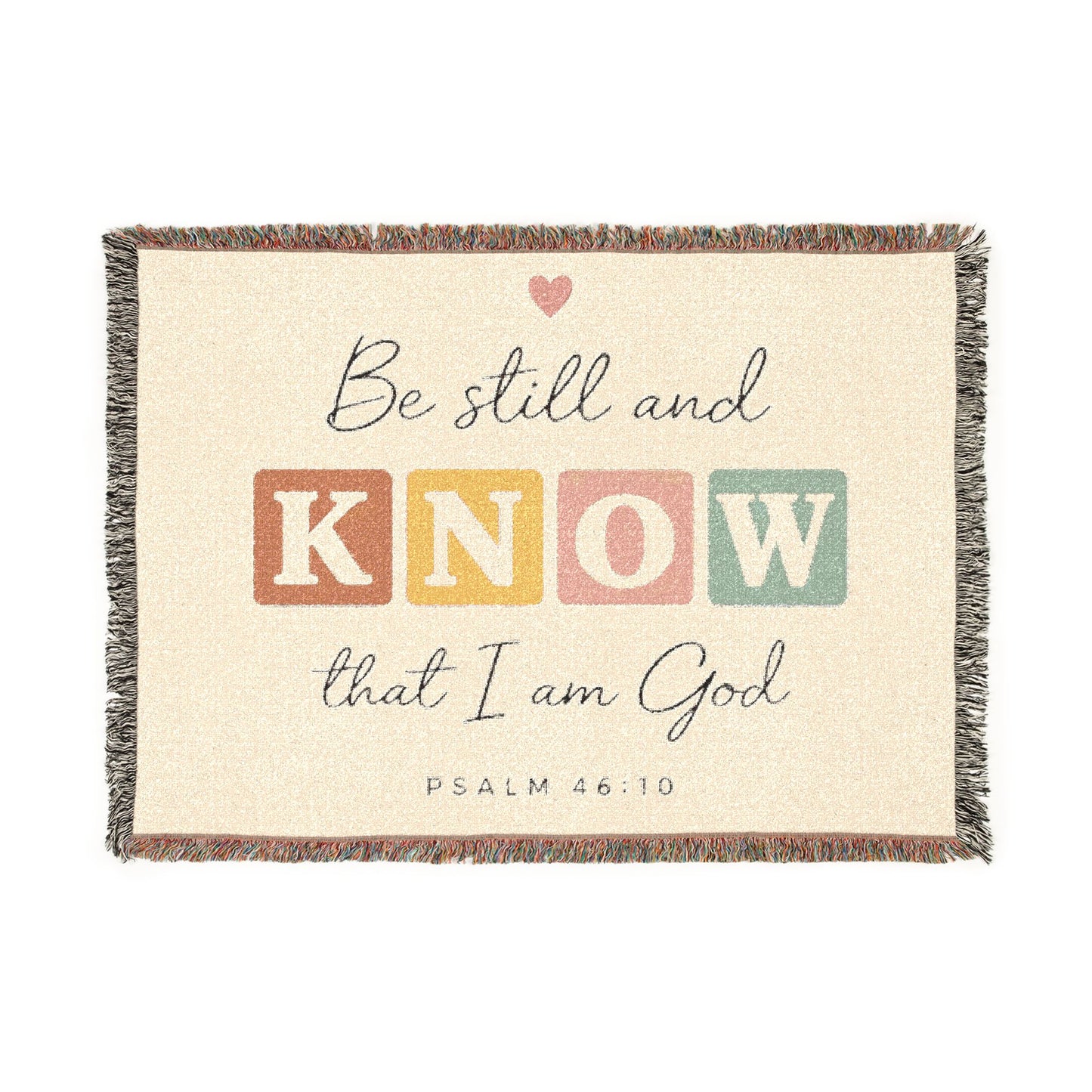Be Still and Know Psalm 46:10 Woven Blanket | Inspirational Scripture Throw