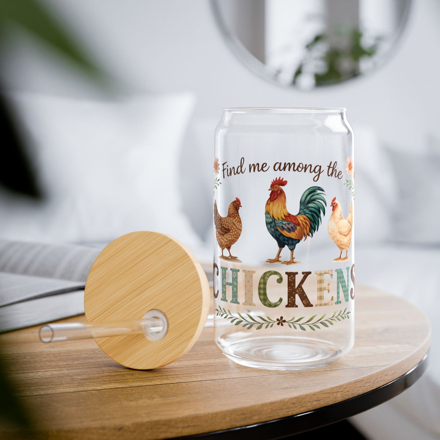 Chicken Farm Sipper Glass 16oz