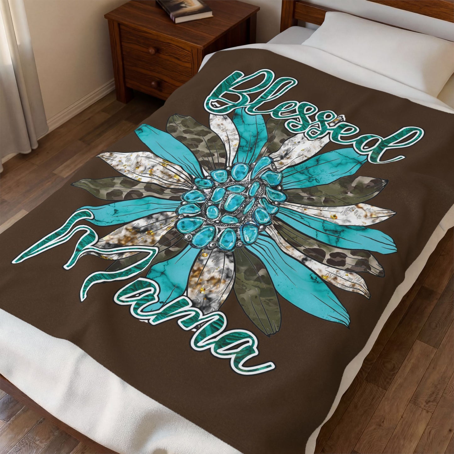 Blessed Mama Velveteen Plush Blanket