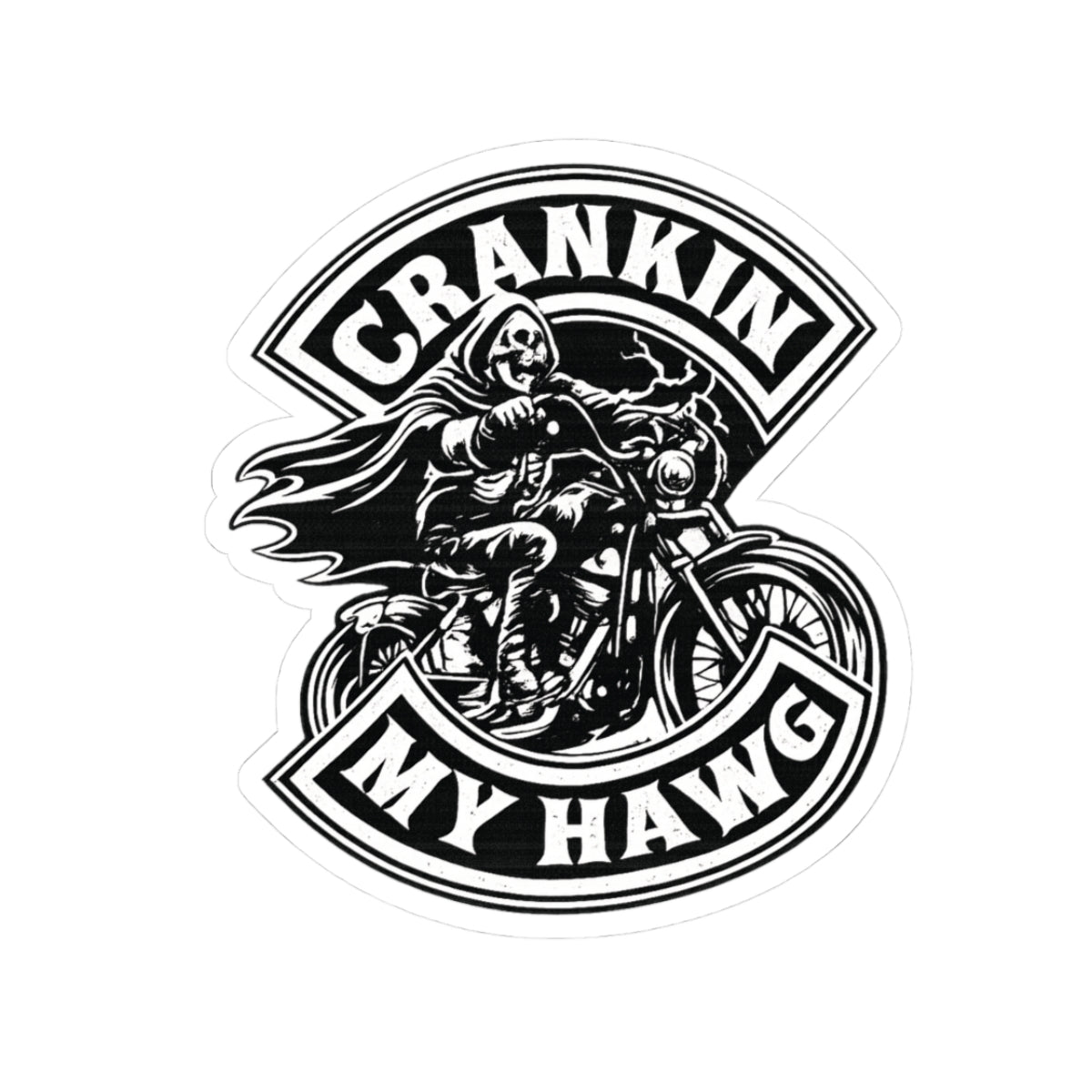 Crankin' My Hawg Motorcycle Sticker