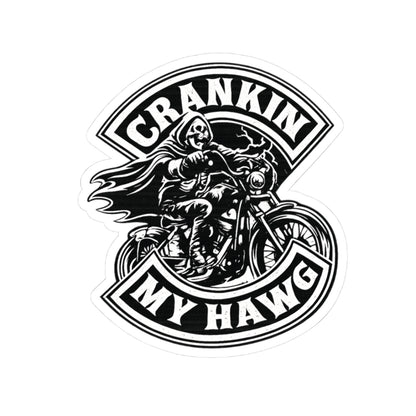 Crankin' My Hawg Motorcycle Sticker