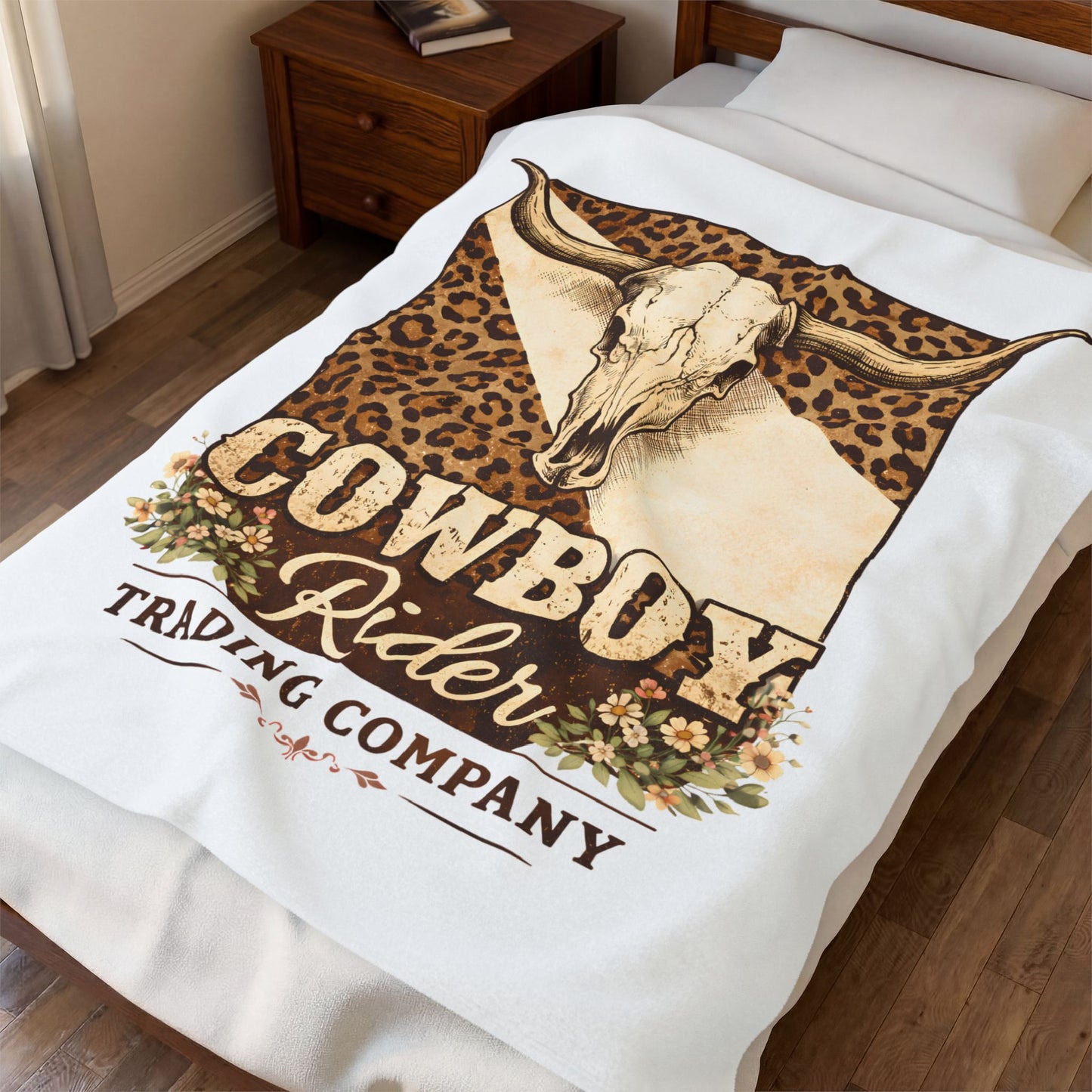 Western Skull & Leopard Print Throw