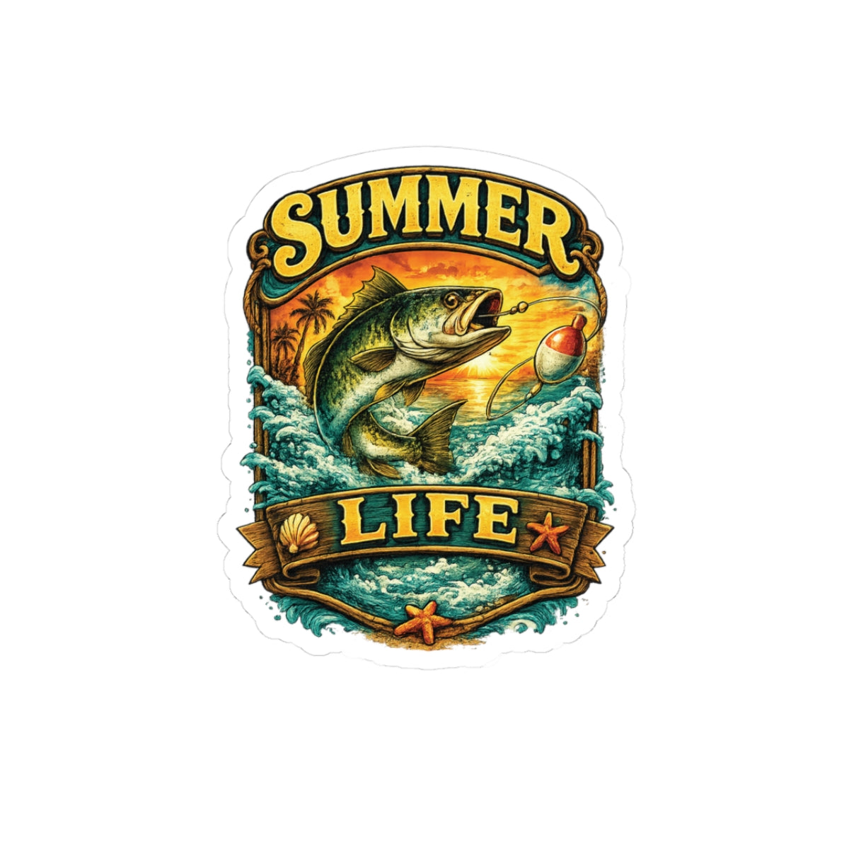 Summer Life Fishing Sticker