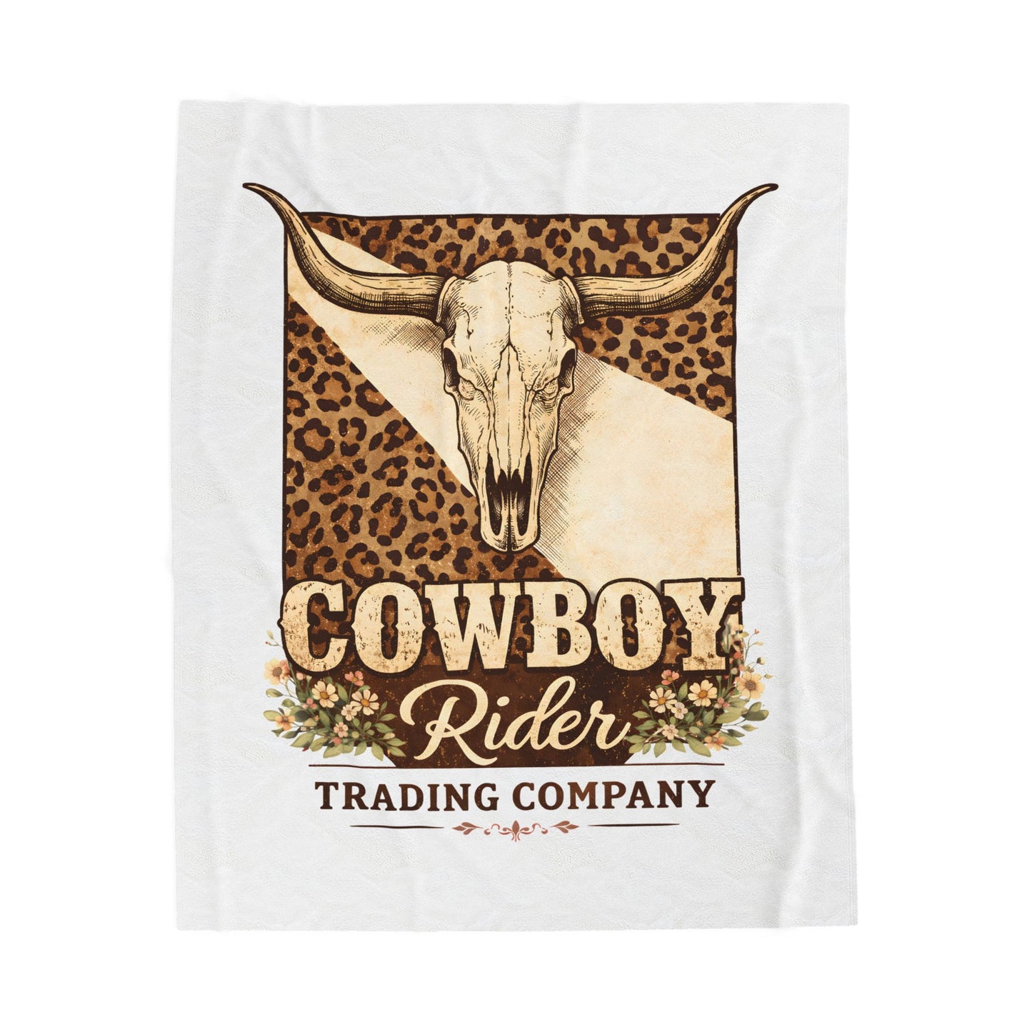 Western Skull & Leopard Print Throw