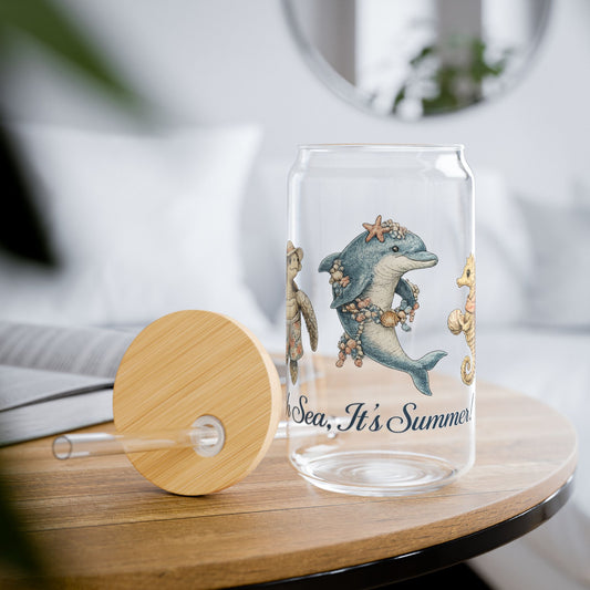 "Oh Sea, It’s Summer" Sipper Glass 16oz