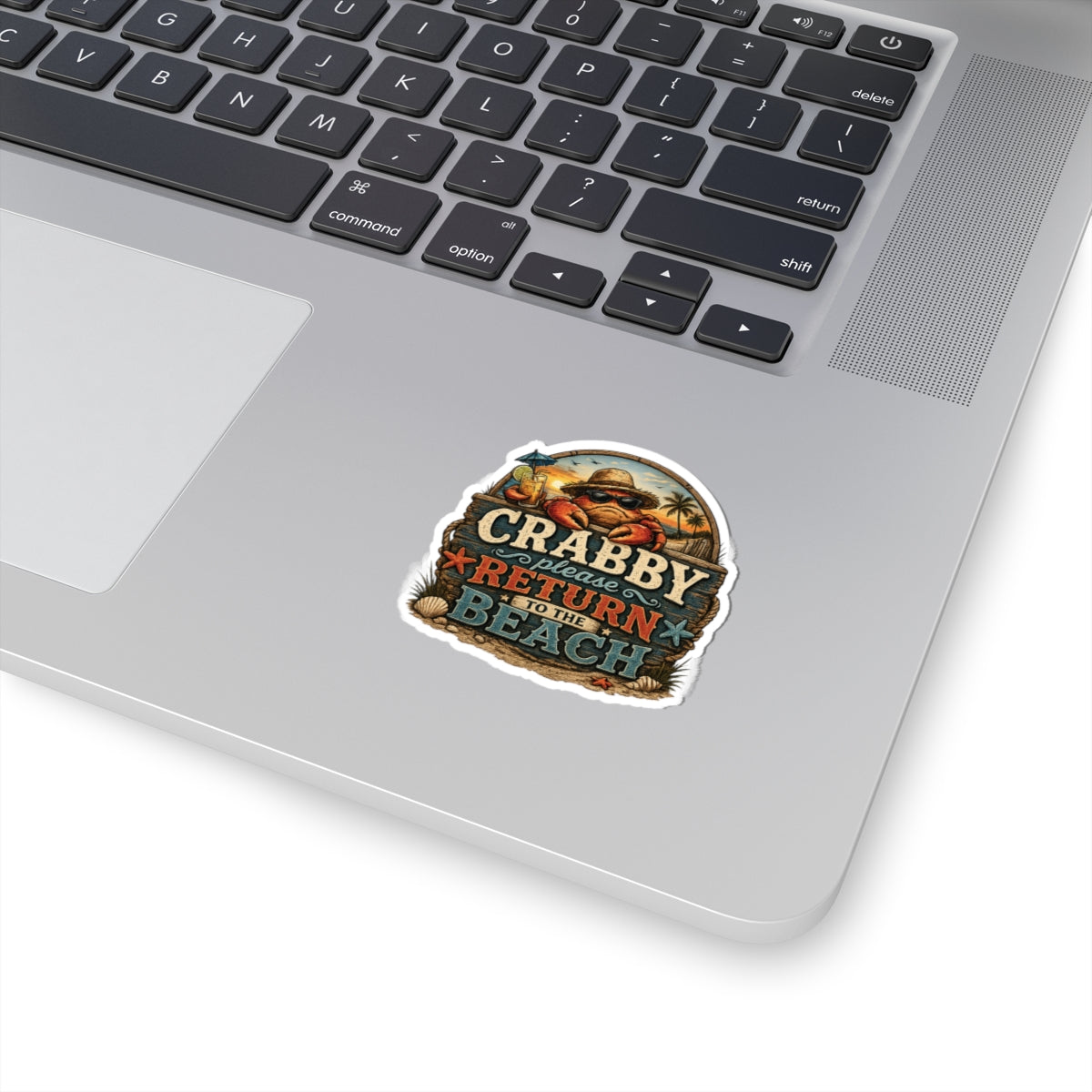 Crabby Please Return to the Beach Sticker
