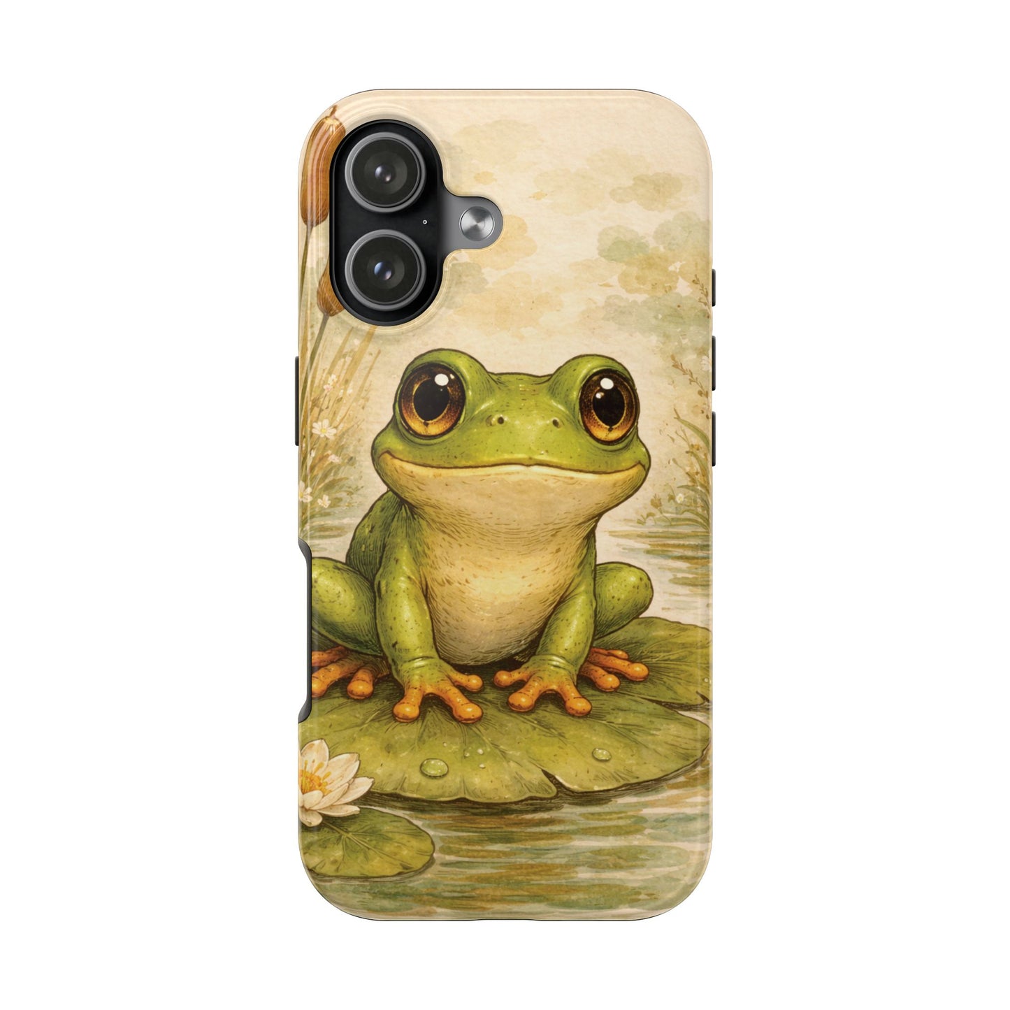 Frog on Lily Pad Tough Phone Case