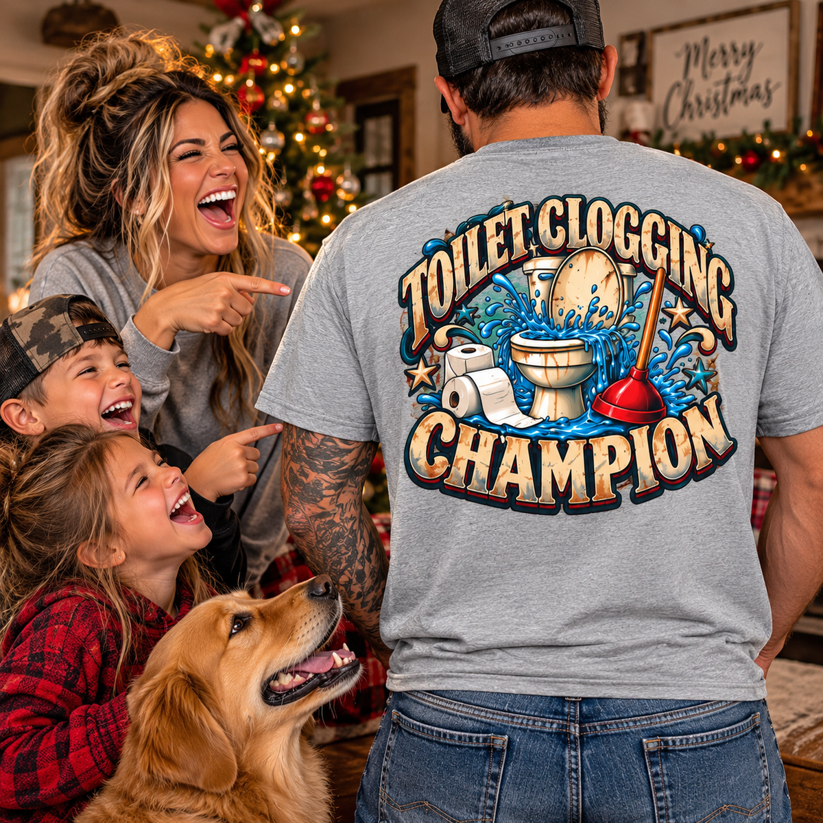Toilet Clogging Champion Graphic Tee