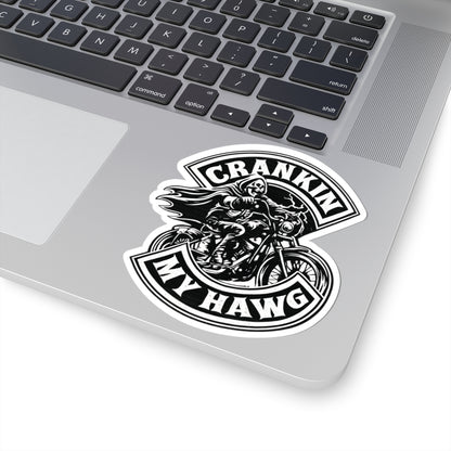 Crankin' My Hawg Motorcycle Sticker