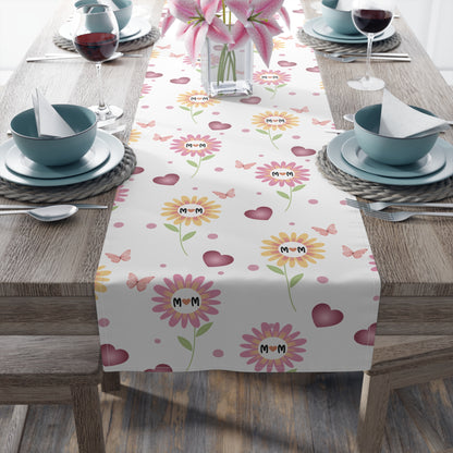 Floral Hearts Mom Table Runner