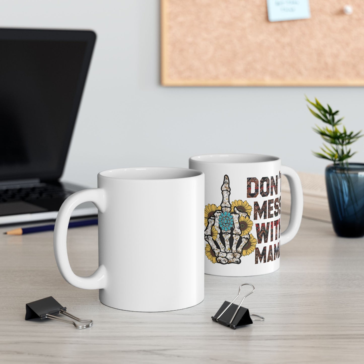 Skeleton Hand Sunflower Mug