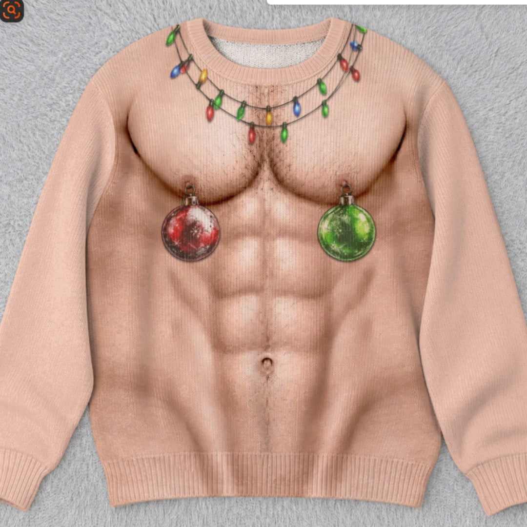 Funny Ugly Christmas Sweater  Festive Holiday Graphic Pullover