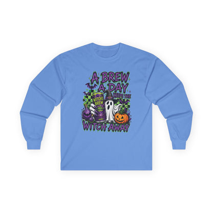 A Brew A Day Witch Away Graphic Long Sleeve Tee