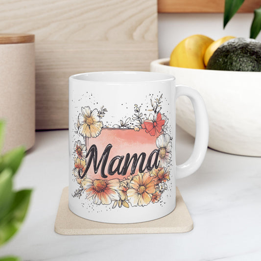 Mama Floral Ceramic Mug
