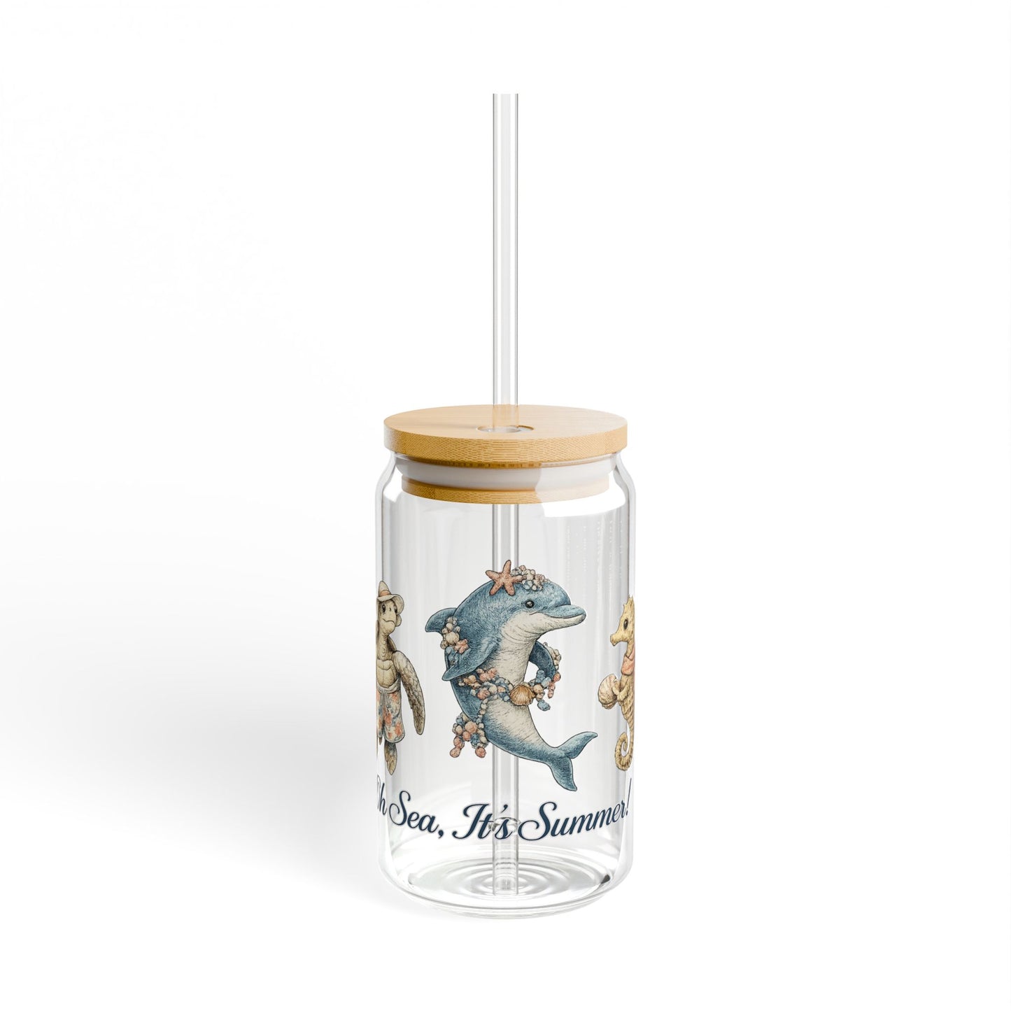 "Oh Sea, It’s Summer" Sipper Glass 16oz
