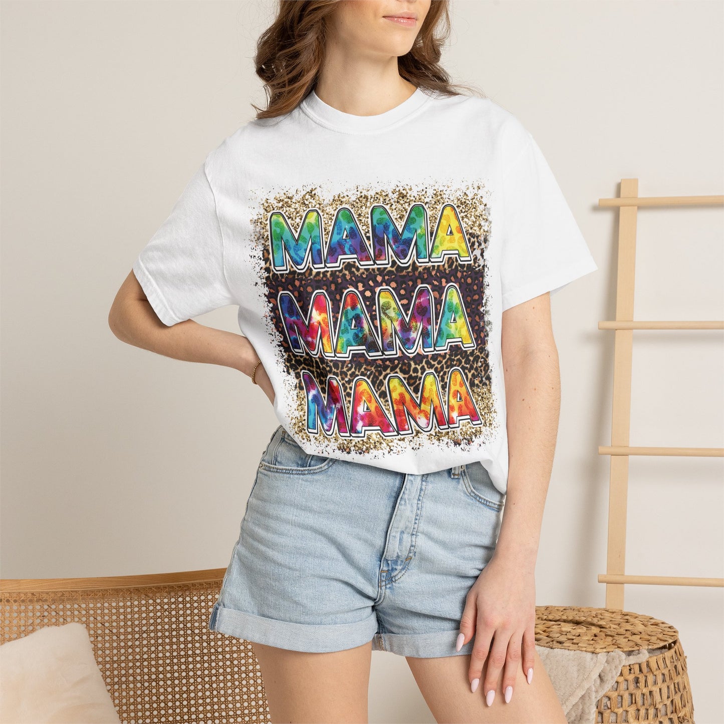 Mama Rainbow Retro Graphic T-Shirt