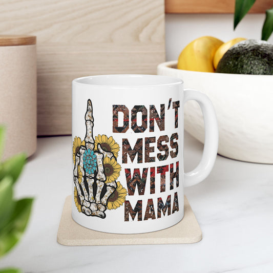 Skeleton Hand Sunflower Mug