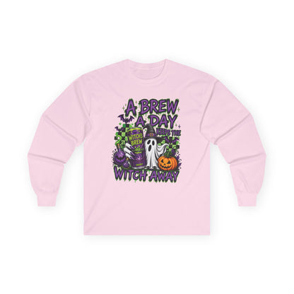 A Brew A Day Witch Away Graphic Long Sleeve Tee