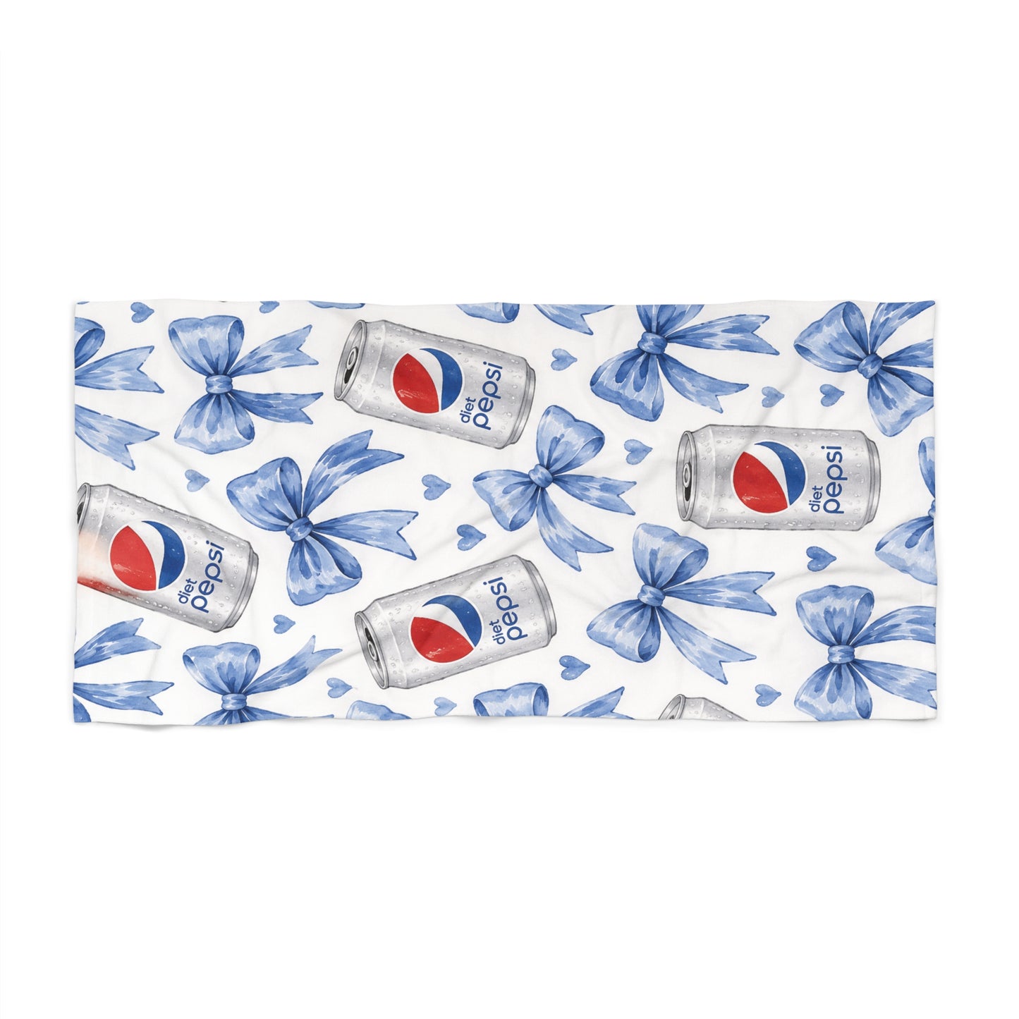 diet Pepsi Blue Floral Beach Towel