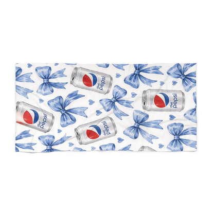 diet Pepsi Blue Floral Beach Towel