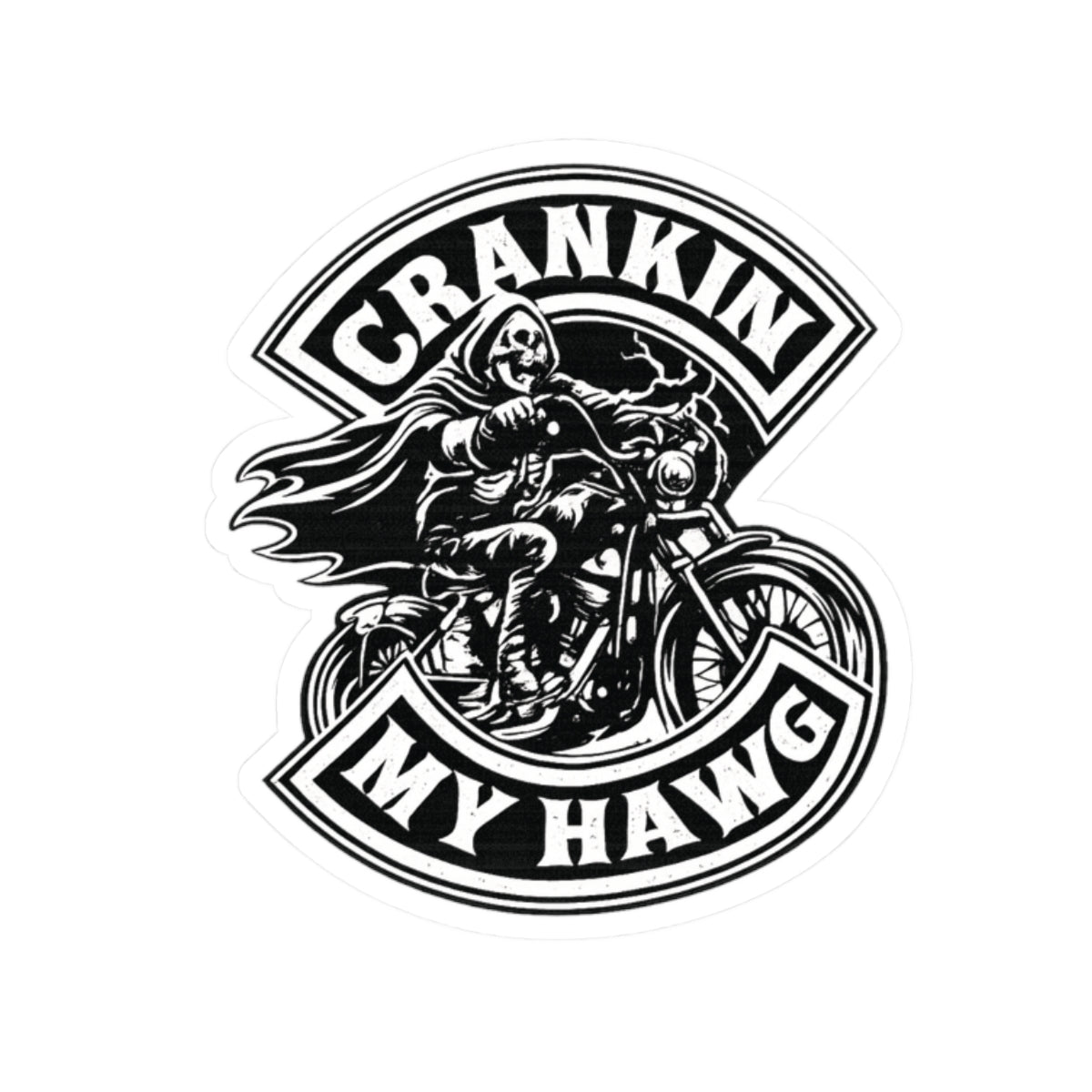 Crankin' My Hawg Motorcycle Sticker