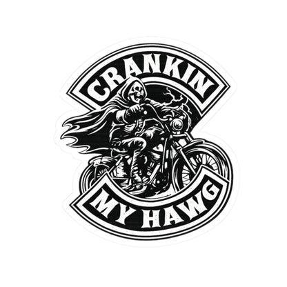 Crankin' My Hawg Motorcycle Sticker