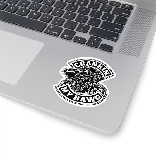 Crankin' My Hawg Motorcycle Sticker