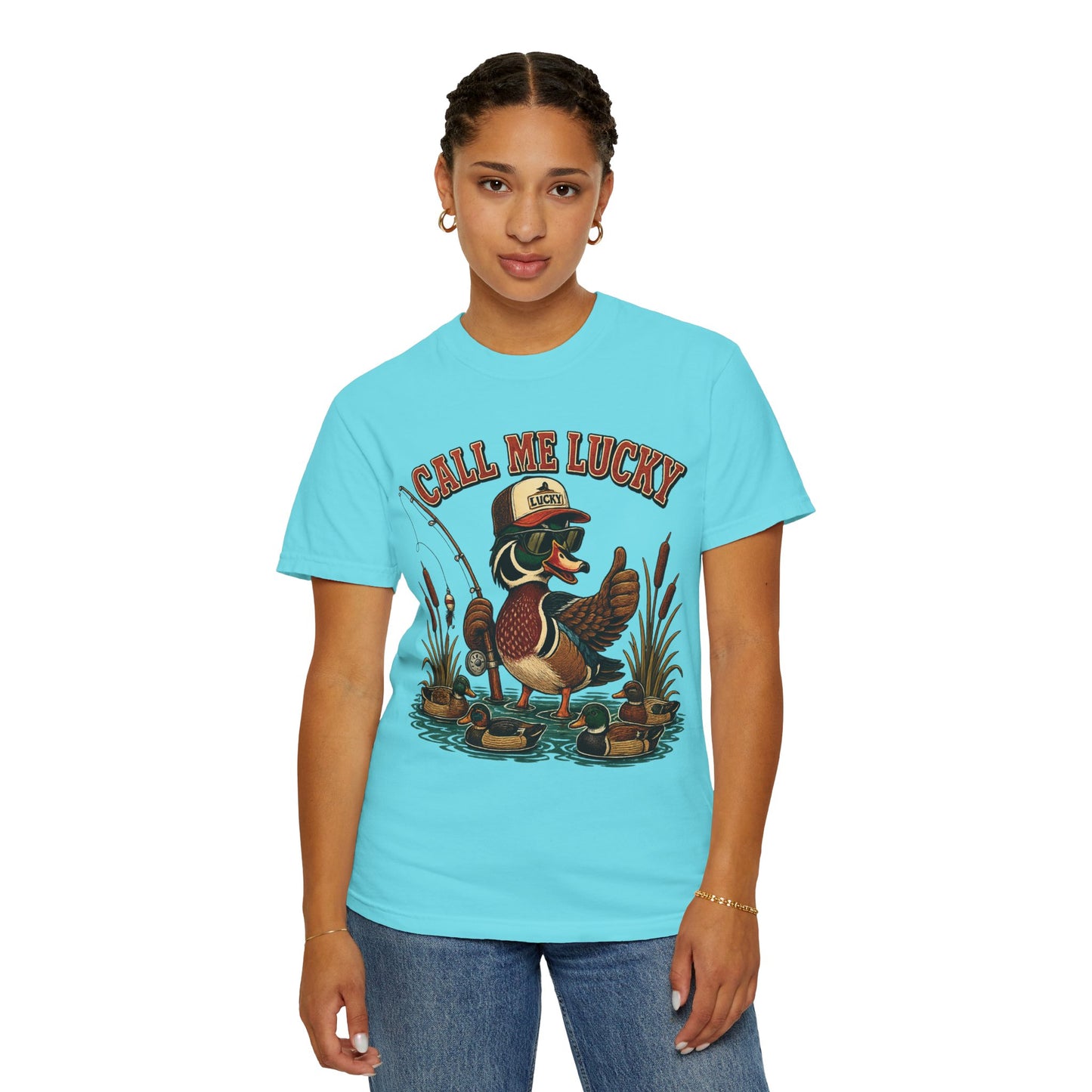 Call Me Lucky Duck Fishing T-Shirt