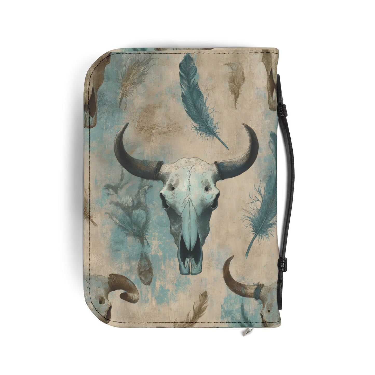 Western Skull and Feathers Bible Cover