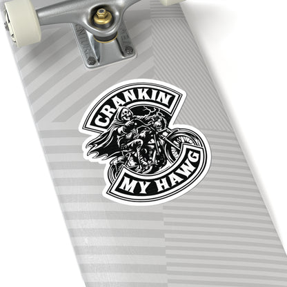 Crankin' My Hawg Motorcycle Sticker