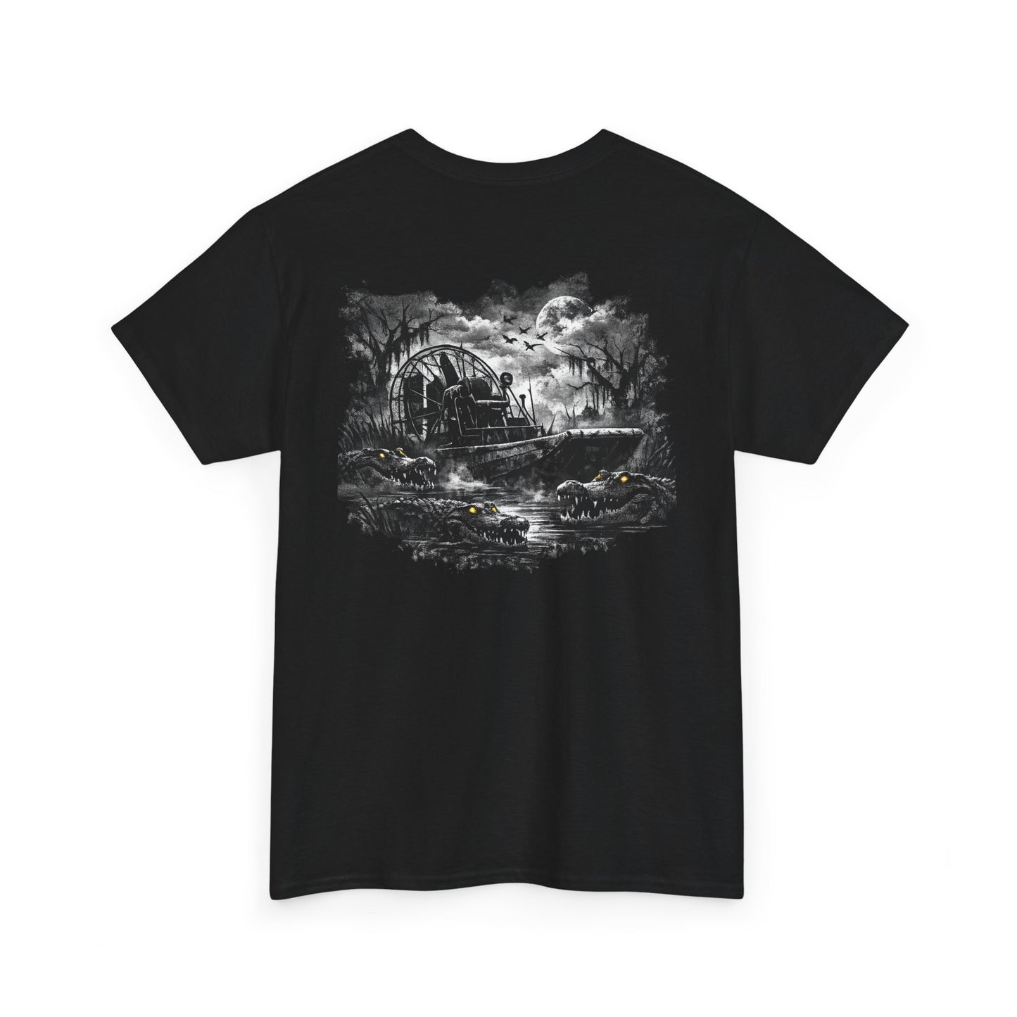 Black Gothic Train T‑Shirt — Haunted Locomotive Nightscape Tee