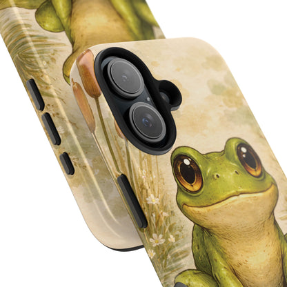 Frog on Lily Pad Tough Phone Case