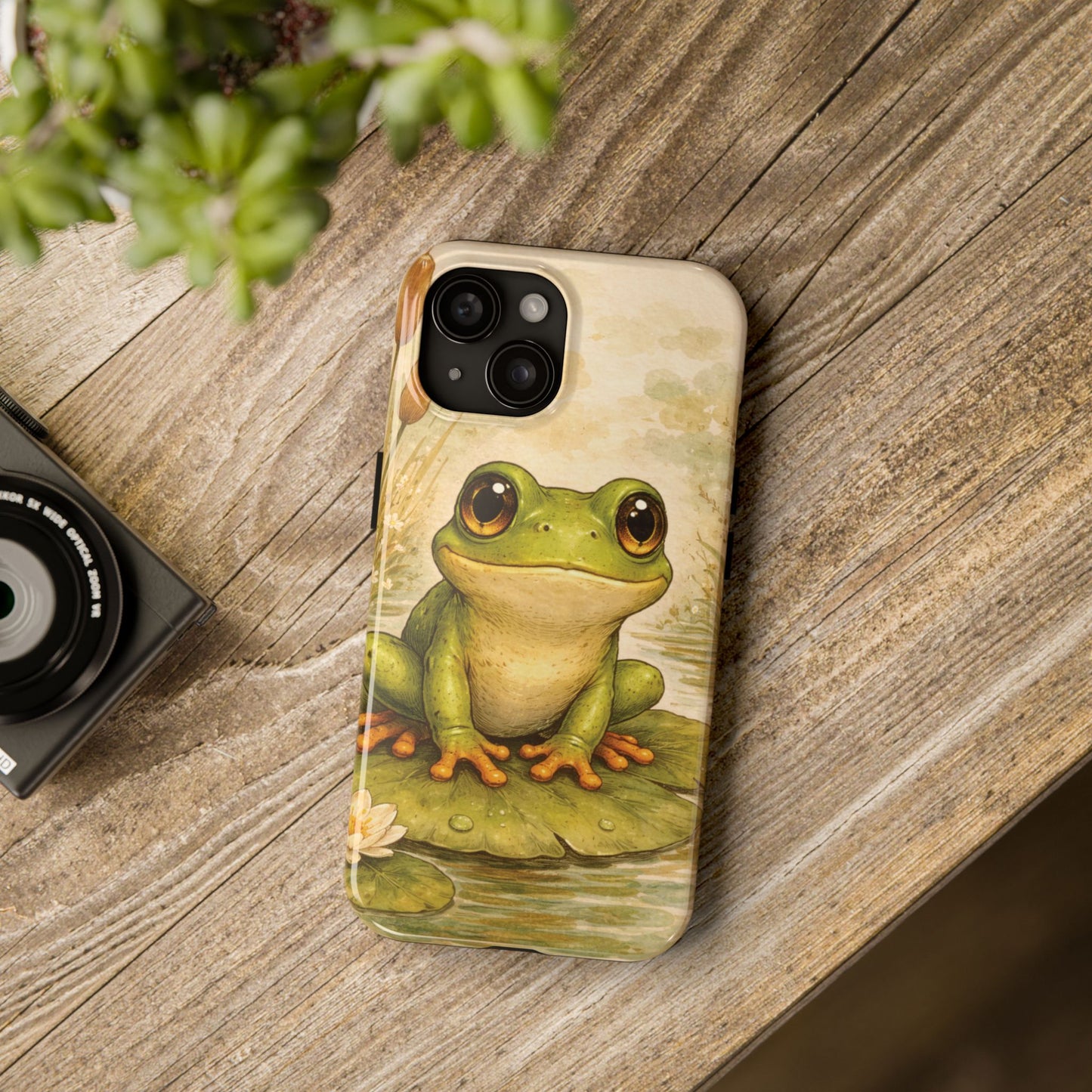Frog on Lily Pad Tough Phone Case