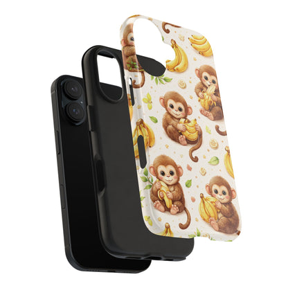 Cute Monkey Banana Tough Phone Case