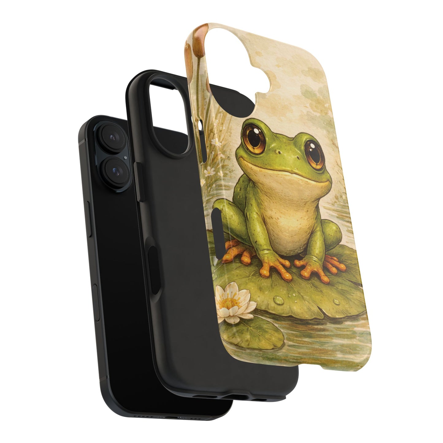 Frog on Lily Pad Tough Phone Case
