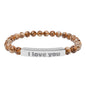 Engraved ‘I Love You’ Natural Stone Stretch Bracelet