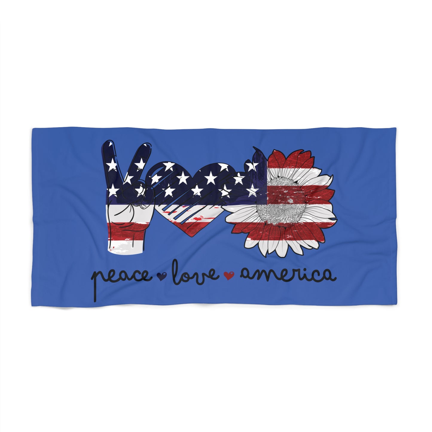 Peace Love America Beach Towel