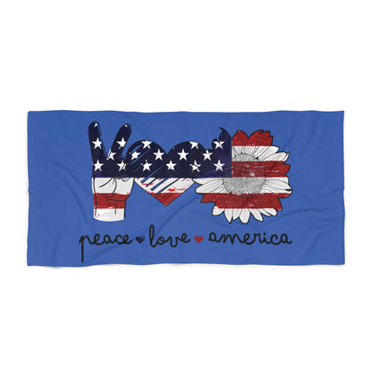 Peace Love America Beach Towel