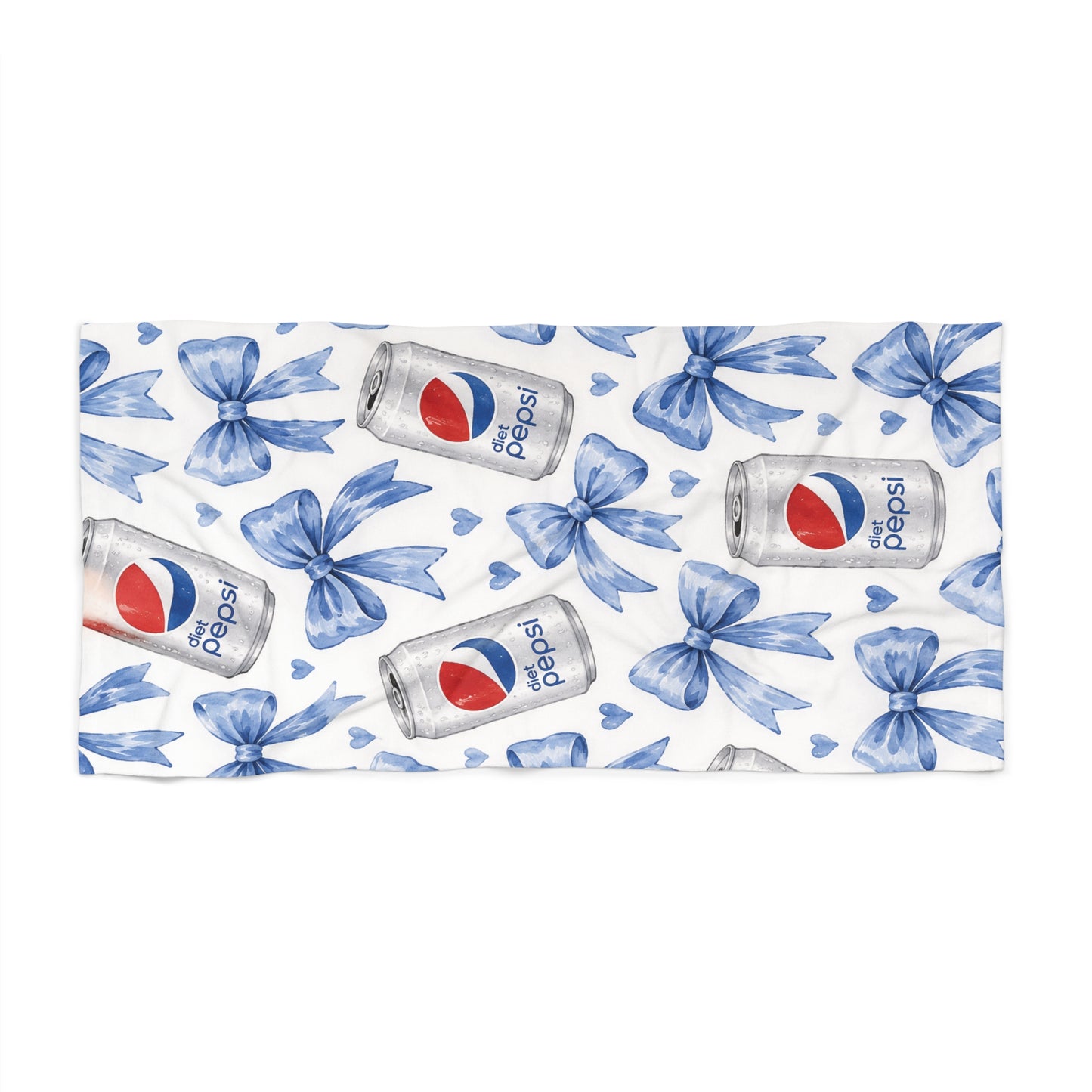diet Pepsi Blue Floral Beach Towel