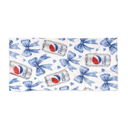 diet Pepsi Blue Floral Beach Towel