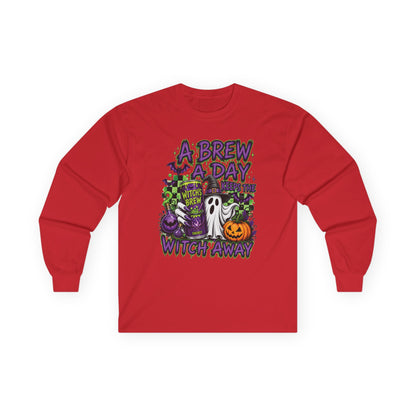 A Brew A Day Witch Away Graphic Long Sleeve Tee